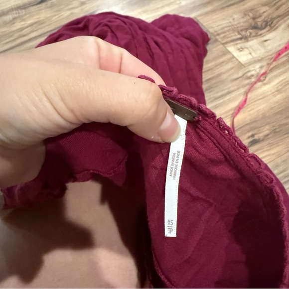 Free People Flora Embroidered Raspberry Magenta Dress Midi - Picture 12 of 14